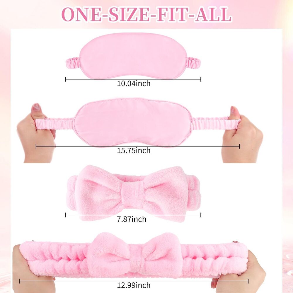 2812 12pcs/set Bow Spa Headbands & Eye Masks - Bachelorette Party Favors - Picture 6 of 7